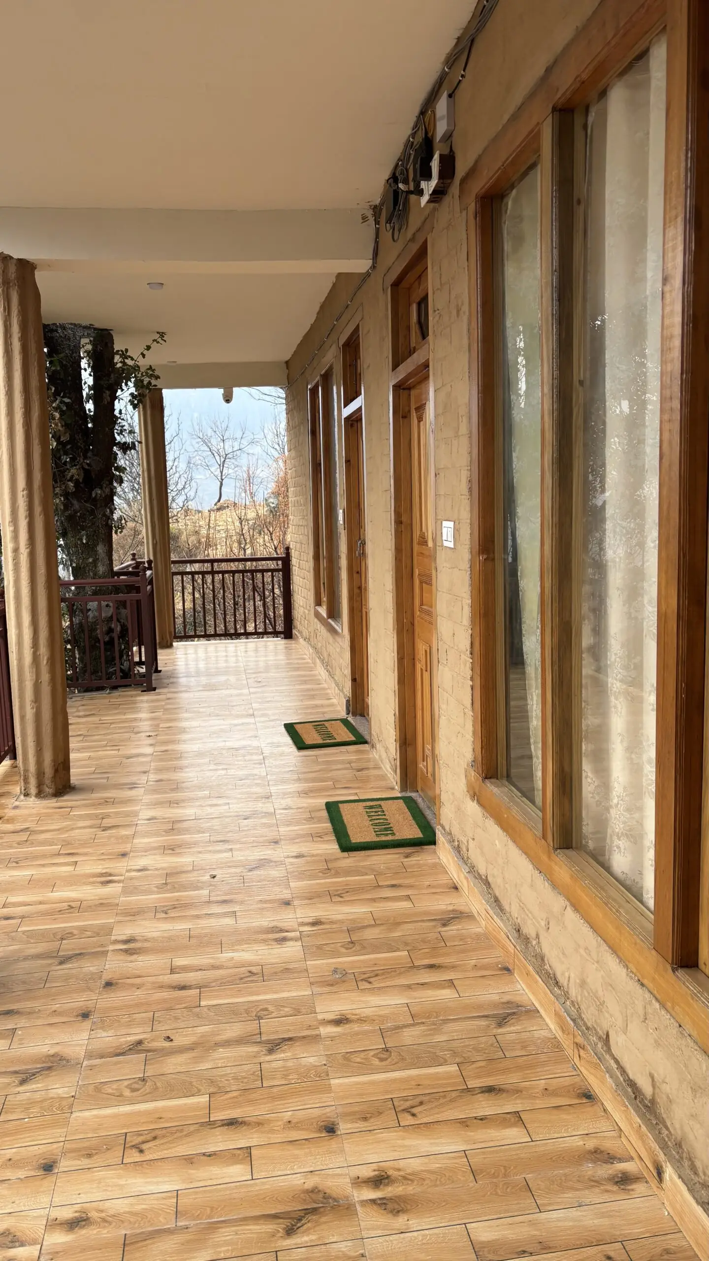 The veranda outside the rooms
